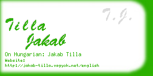 tilla jakab business card